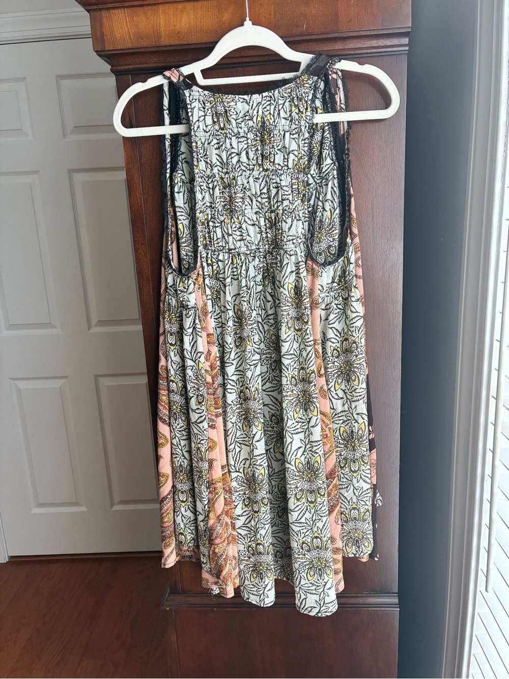 Free People Mixed Print Lace Trim Tunic Dress - Picture 3 of 5
